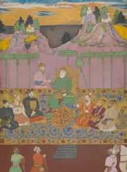 A Casa de Bijapur, c.1680 (tinta, aquarela opaca, ouro e prata sobre papel)